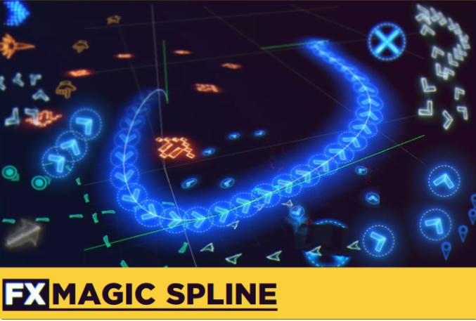 Unity FX Magic Spline 1.0 魔法箭头样条线特效 弯曲插件