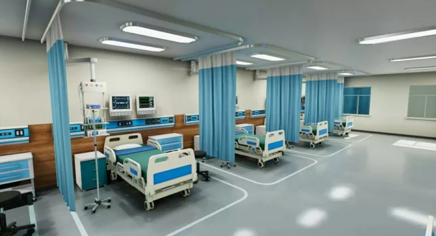 Unity Hospital Wardroom 1.0 现代医院室内住院病房病床模型场景-盘古CG网