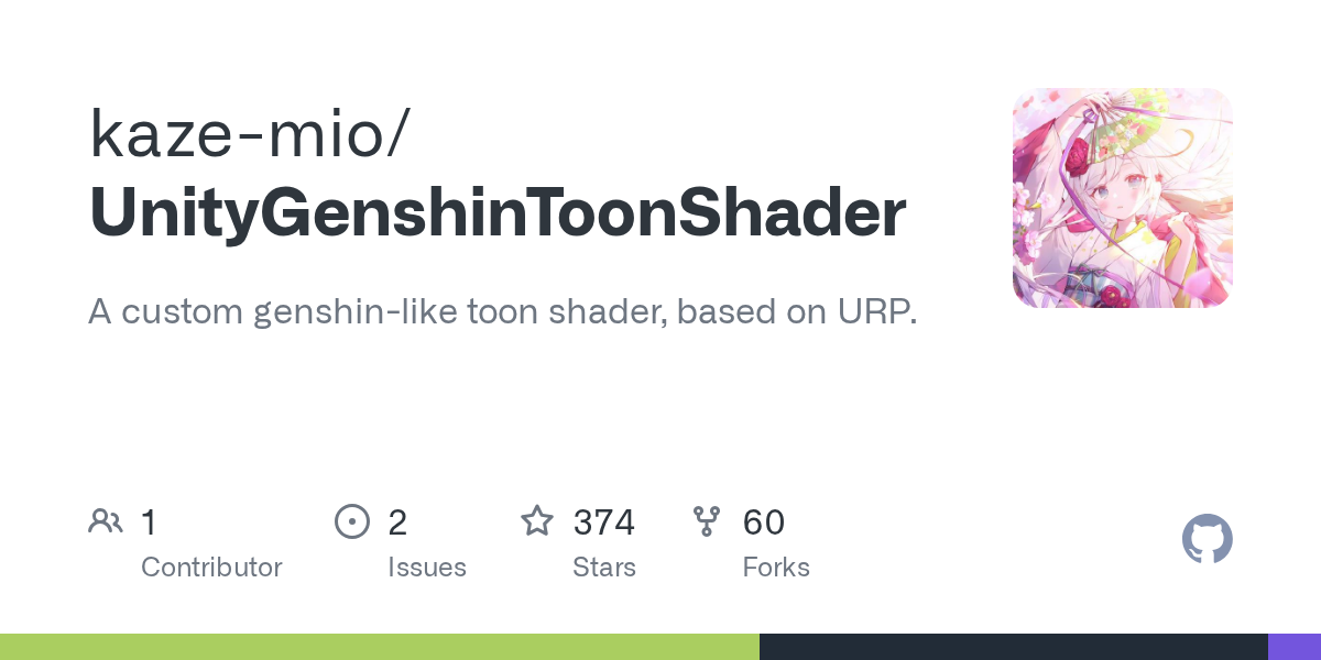 UnityGenshinToonShader | 卡通 Toon 材质球 Shader-盘古CG网