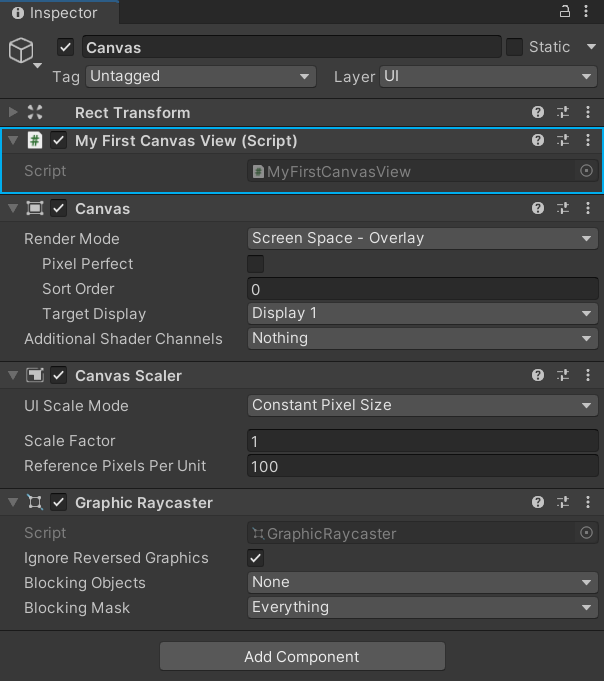 Unity UI 界面组件