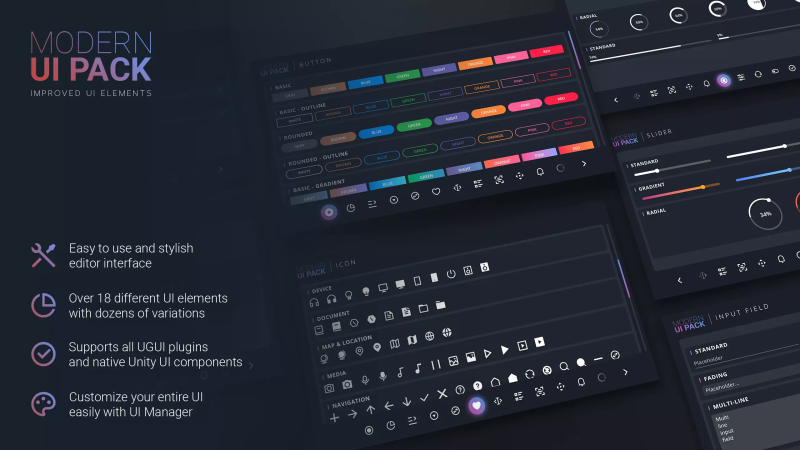 Unity – 用户界面资产包 Modern UI Pack v5.5.25-盘古CG网