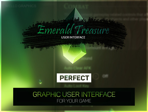 GUI Emerald Treasure THE EMERALD INTERFACEunity翡翠风格界面_盘古CG.com-盘古CG网