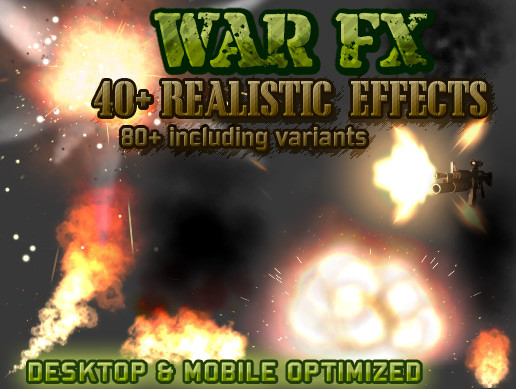 unity3d 战争游戏必备 武器 爆炸 火花 粒子 效果 War Fx v1.60_盘古CG.com-盘古CG网